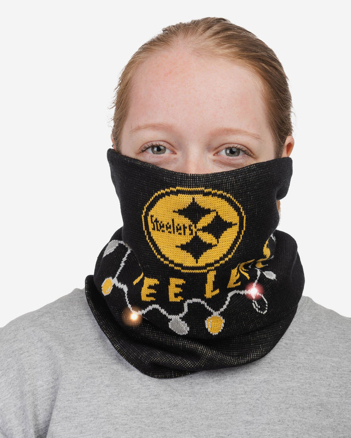 Pittsburgh Steelers Light Up Knit Gaiter Scarf FOCO - FOCO.com