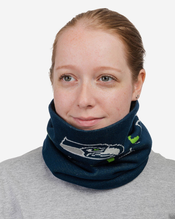 Seattle Seahawks Light Up Knit Gaiter Scarf FOCO - FOCO.com