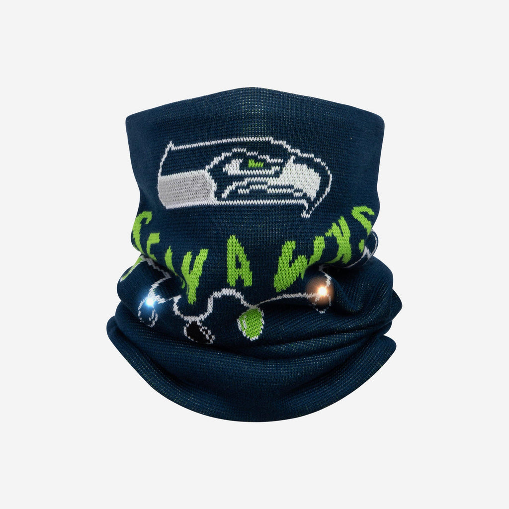 Seattle Seahawks Light Up Knit Gaiter Scarf FOCO - FOCO.com