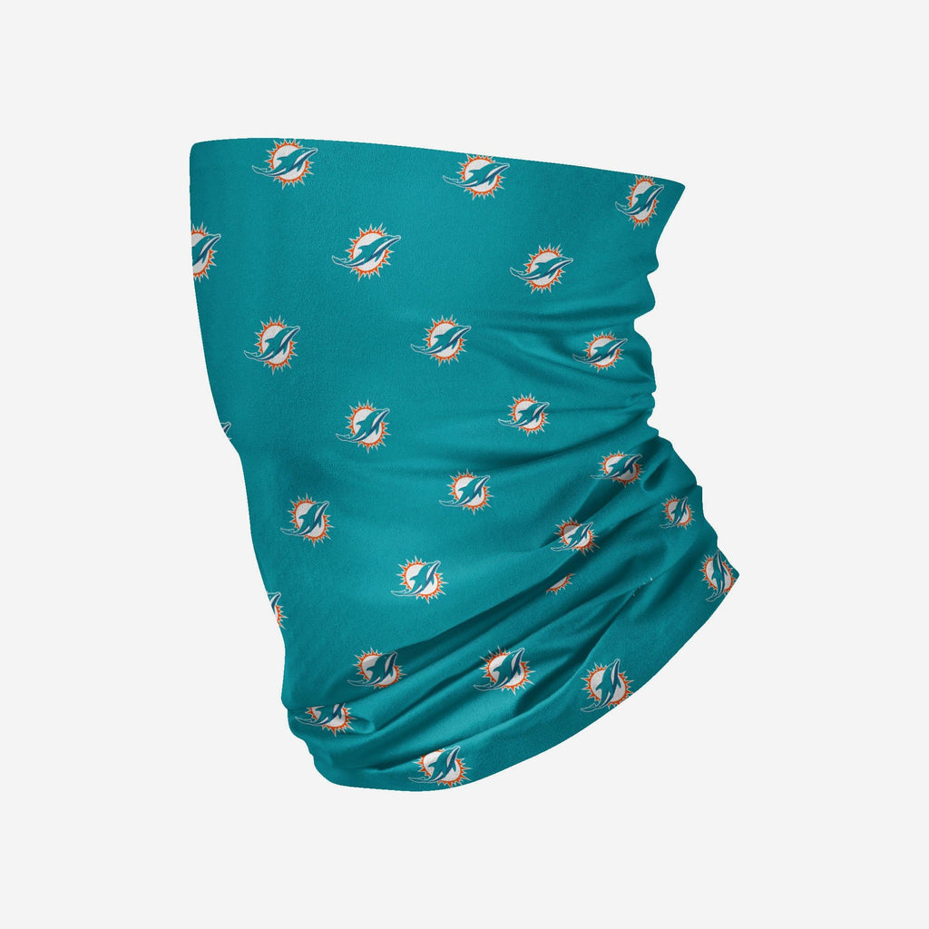 Miami Dolphins Mini Print Logo Gaiter Scarf FOCO - FOCO.com