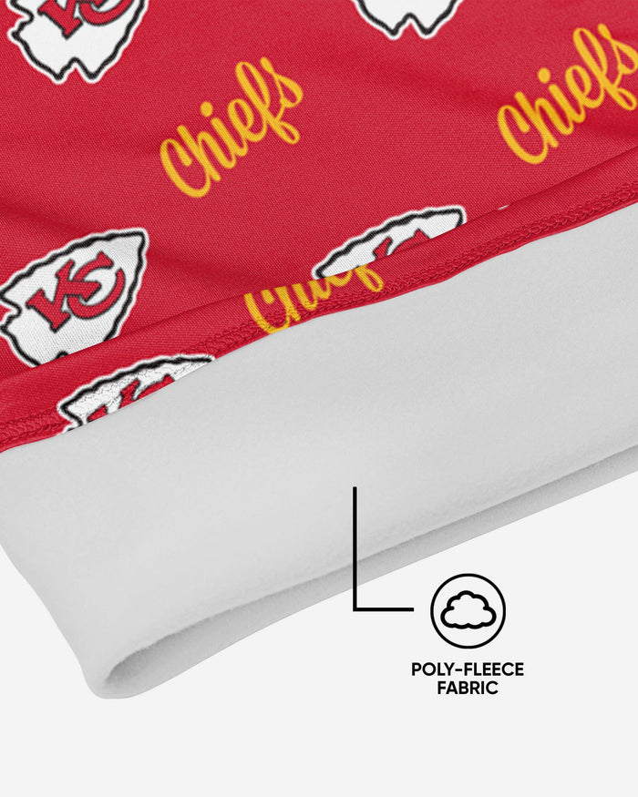 Kansas City Chiefs Mini Script Fleece Gaiter Scarf FOCO - FOCO.com