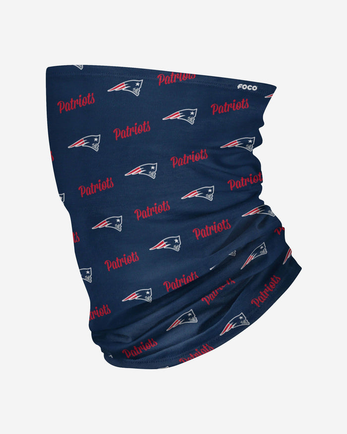 New England Patriots Mini Script Fleece Gaiter Scarf FOCO - FOCO.com