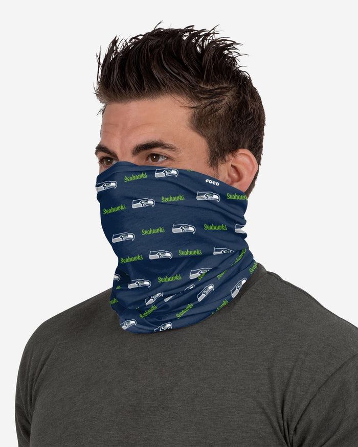 Seattle Seahawks Mini Script Fleece Gaiter Scarf FOCO - FOCO.com