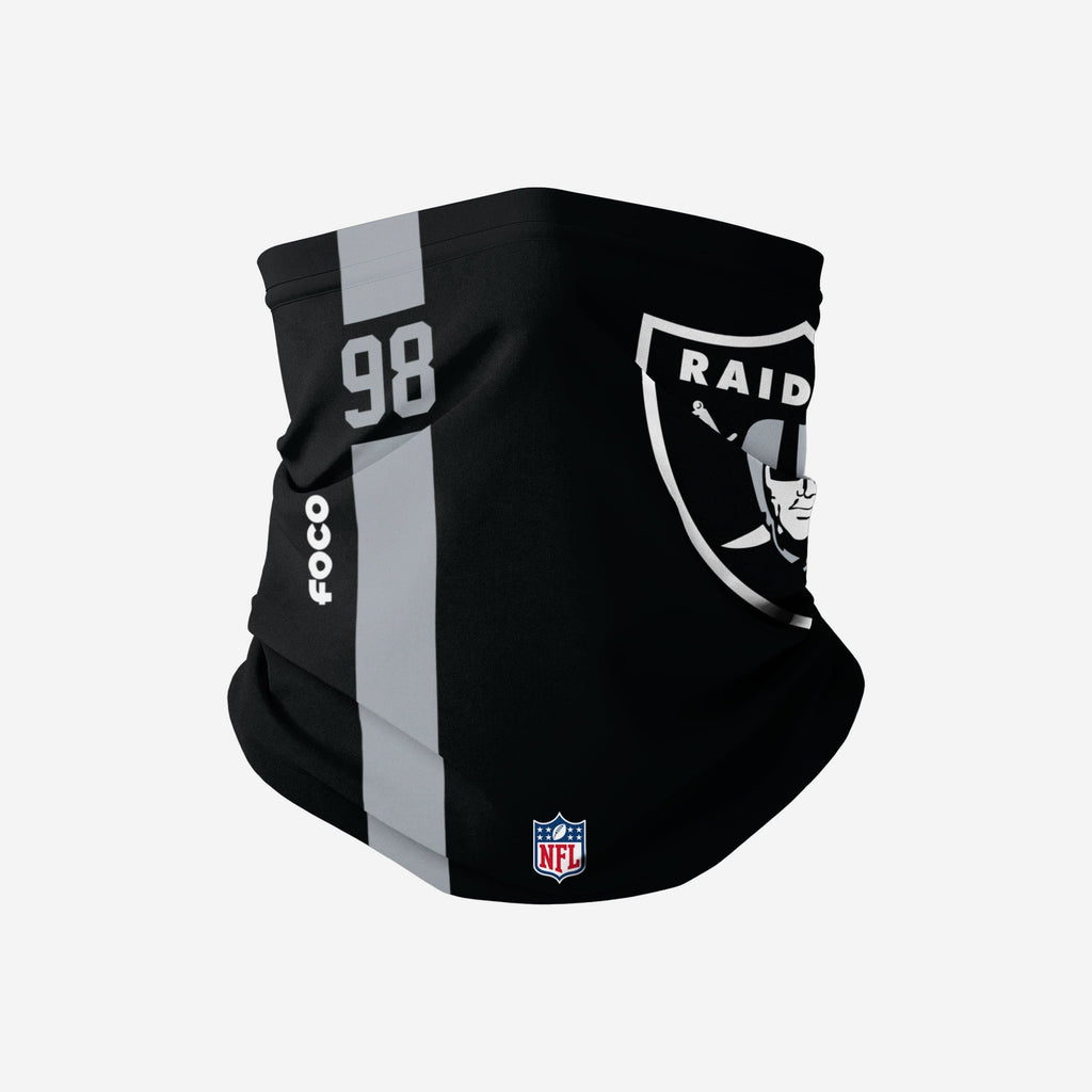 Maxx Crosby Las Vegas Raiders On-Field Sideline Logo Gaiter Scarf FOCO - FOCO.com