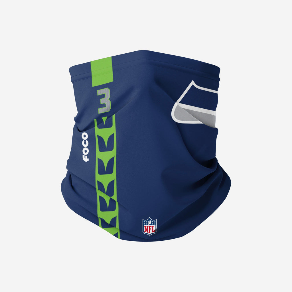 Russell Wilson Seattle Seahawks On-Field Sideline Logo Gaiter Scarf FOCO Adult - FOCO.com