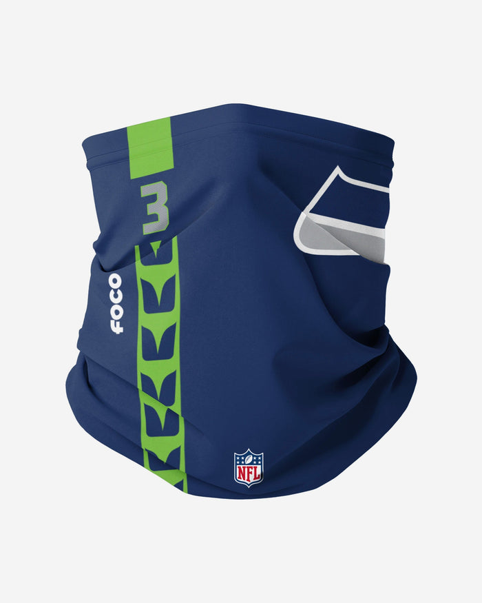 Russell Wilson Seattle Seahawks On-Field Sideline Logo Gaiter Scarf FOCO Adult - FOCO.com