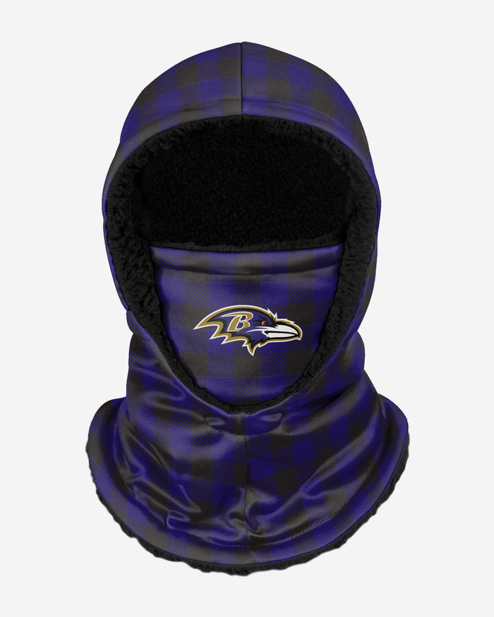 Baltimore Ravens Plaid Hooded Gaiter FOCO - FOCO.com