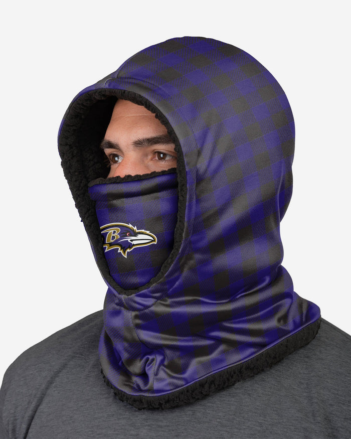 Baltimore Ravens Plaid Hooded Gaiter FOCO - FOCO.com