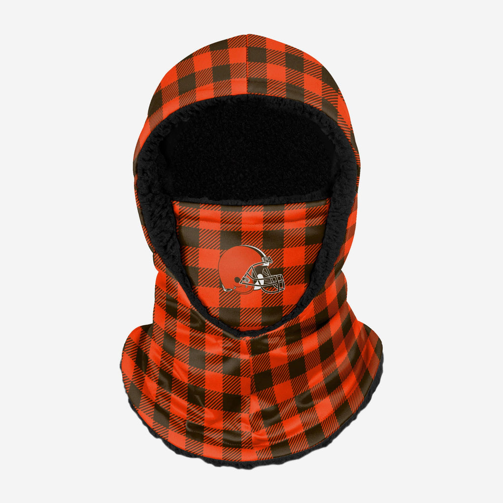 Cleveland Browns Plaid Hooded Gaiter FOCO - FOCO.com