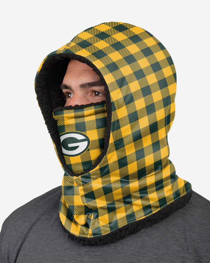 Green Bay Packers Plaid Hooded Gaiter FOCO - FOCO.com