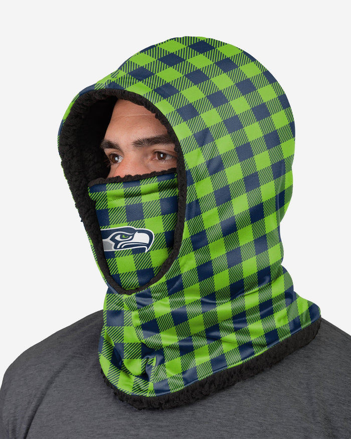 Seattle Seahawks Plaid Hooded Gaiter FOCO - FOCO.com