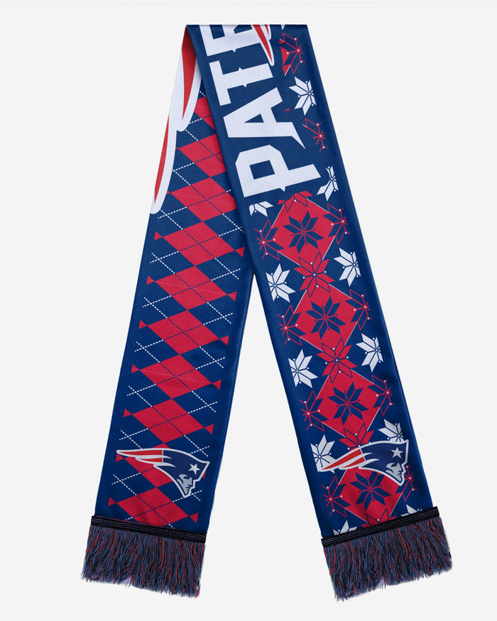 New England Patriots Reversible Ugly Scarf FOCO - FOCO.com