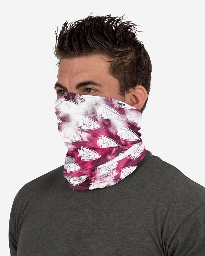 Kansas City Chiefs Pink Tie-Dye Gaiter Scarf FOCO - FOCO.com