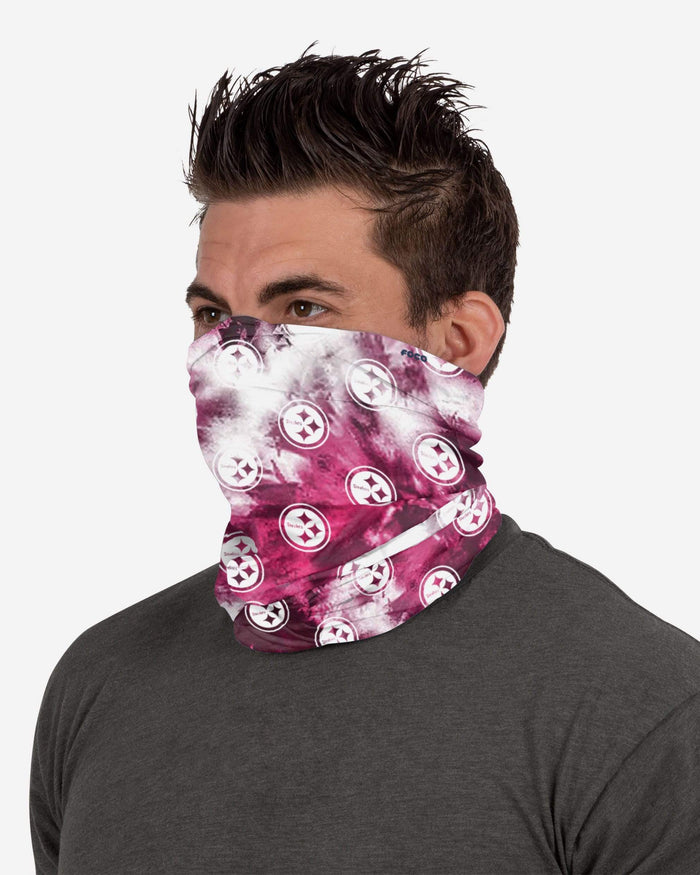 Pittsburgh Steelers Pink Tie-Dye Gaiter Scarf FOCO - FOCO.com