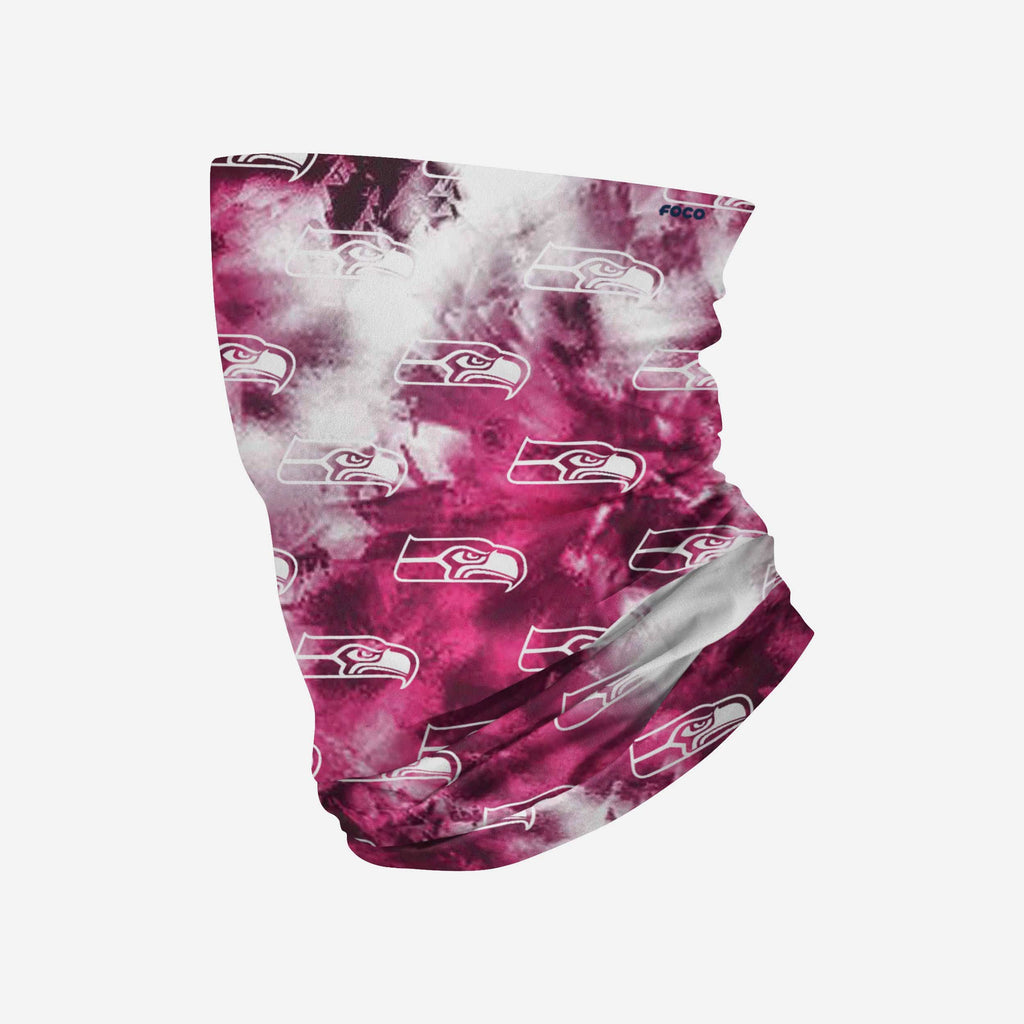 Seattle Seahawks Pink Tie-Dye Gaiter Scarf FOCO - FOCO.com