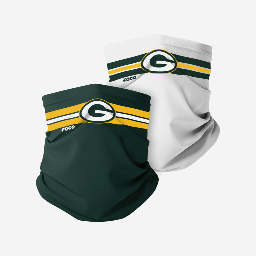 Green Bay Packers Stitched 2 Pack Gaiter Scarf FOCO - FOCO.com