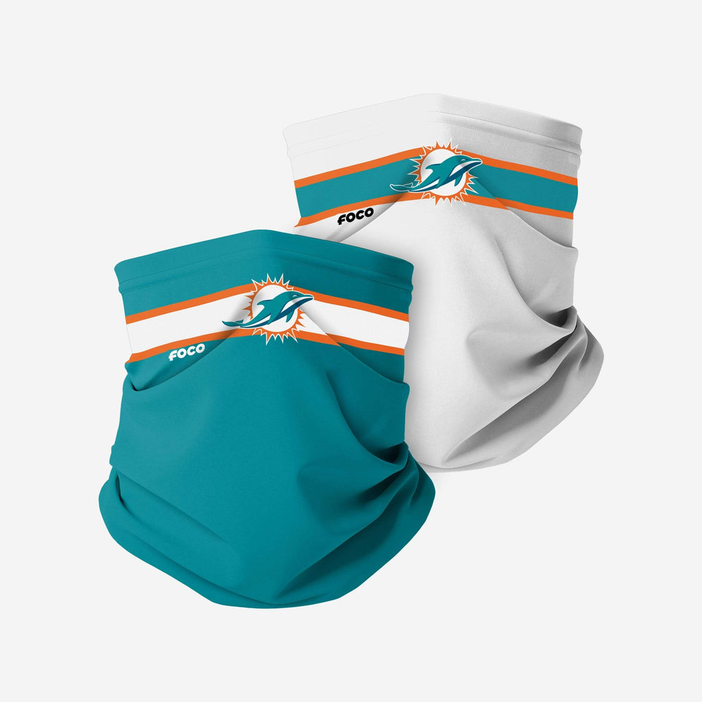 Miami Dolphins Stitched 2 Pack Gaiter Scarf FOCO - FOCO.com