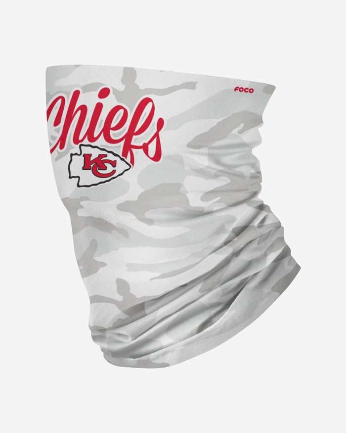 Kansas City Chiefs Script Camo Gaiter Scarf FOCO - FOCO.com