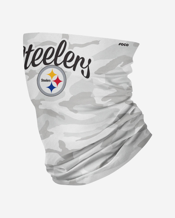 Pittsburgh Steelers Script Camo Gaiter Scarf FOCO - FOCO.com