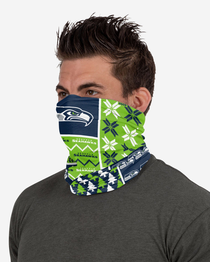 Seattle Seahawks Busy Block Gaiter Scarf FOCO - FOCO.com