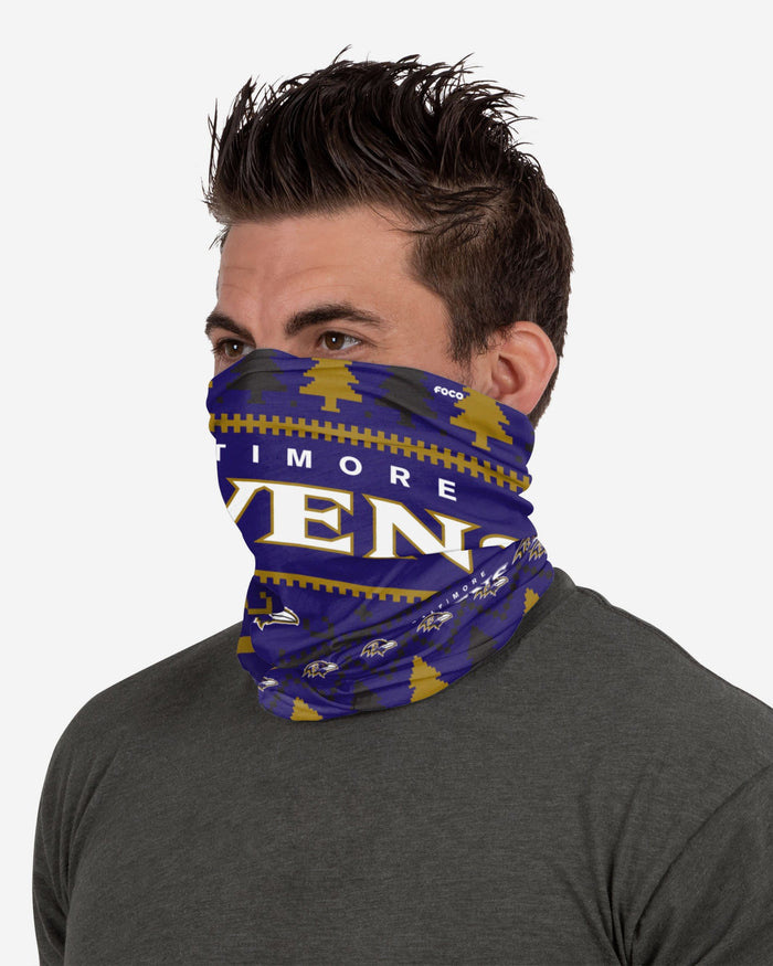 Baltimore Ravens Wordmark Holiday Gaiter Scarf FOCO - FOCO.com