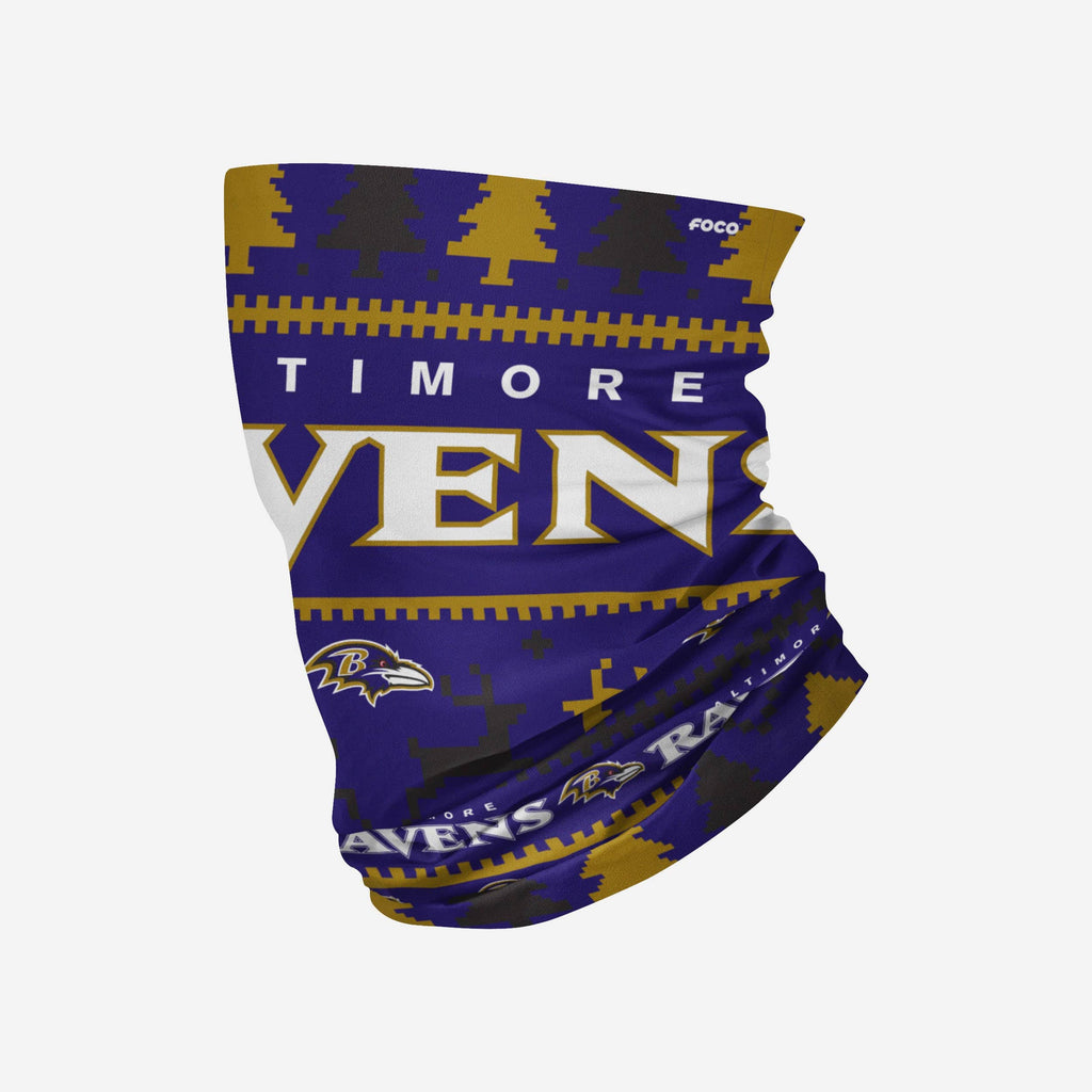 Baltimore Ravens Wordmark Holiday Gaiter Scarf FOCO - FOCO.com