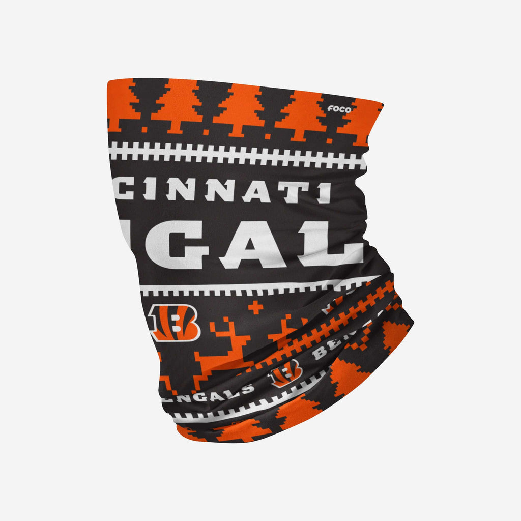 Cincinnati Bengals Wordmark Holiday Gaiter Scarf FOCO - FOCO.com