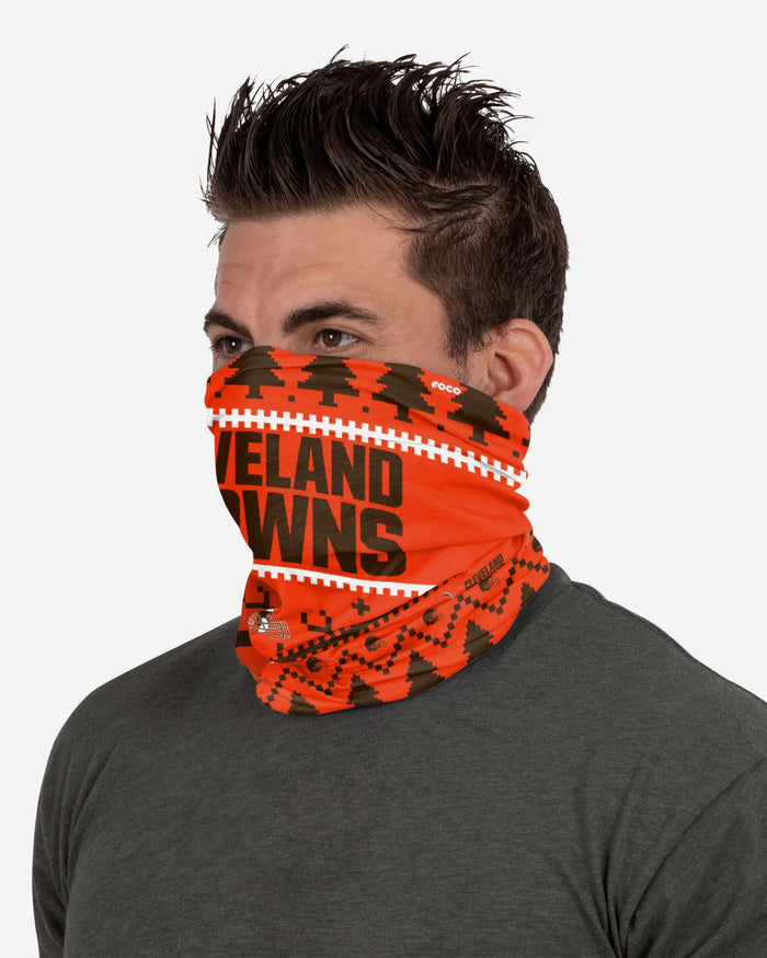 Cleveland Browns Wordmark Holiday Gaiter Scarf FOCO - FOCO.com