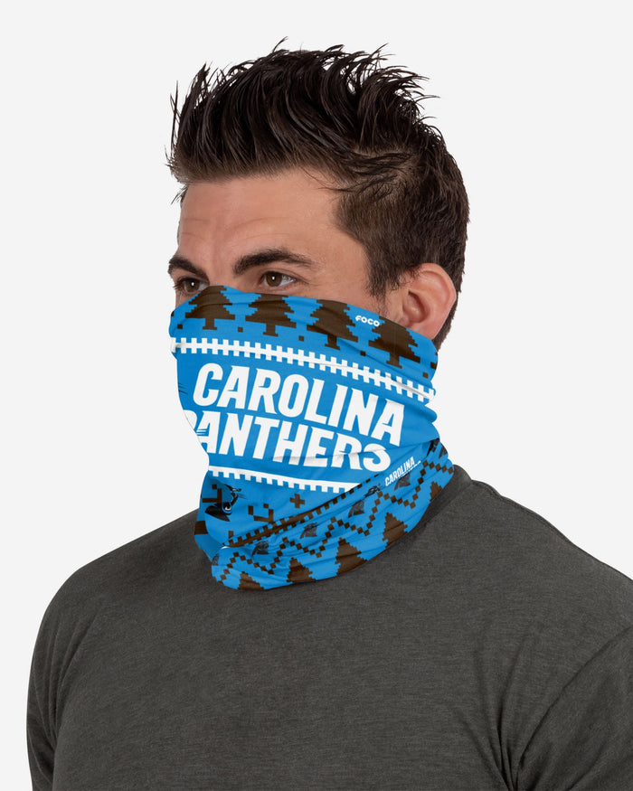 Carolina Panthers Wordmark Holiday Gaiter Scarf FOCO - FOCO.com