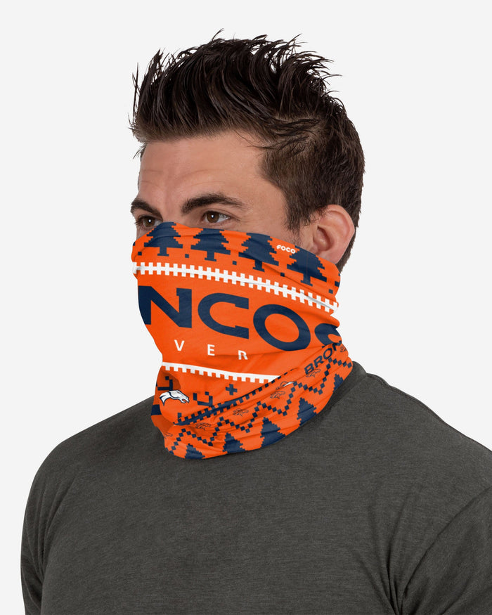 Denver Broncos Wordmark Holiday Gaiter Scarf FOCO - FOCO.com