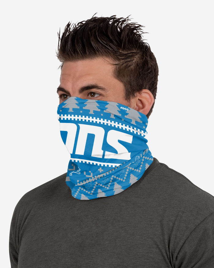 Detroit Lions Wordmark Holiday Gaiter Scarf FOCO - FOCO.com