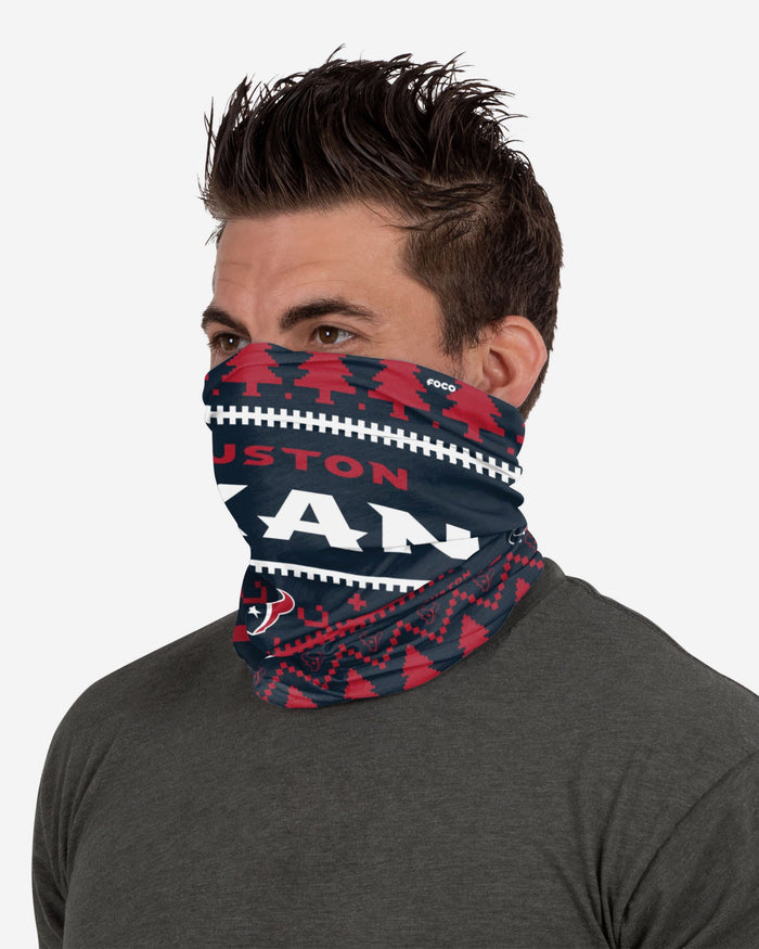 Houston Texans Wordmark Holiday Gaiter Scarf FOCO - FOCO.com