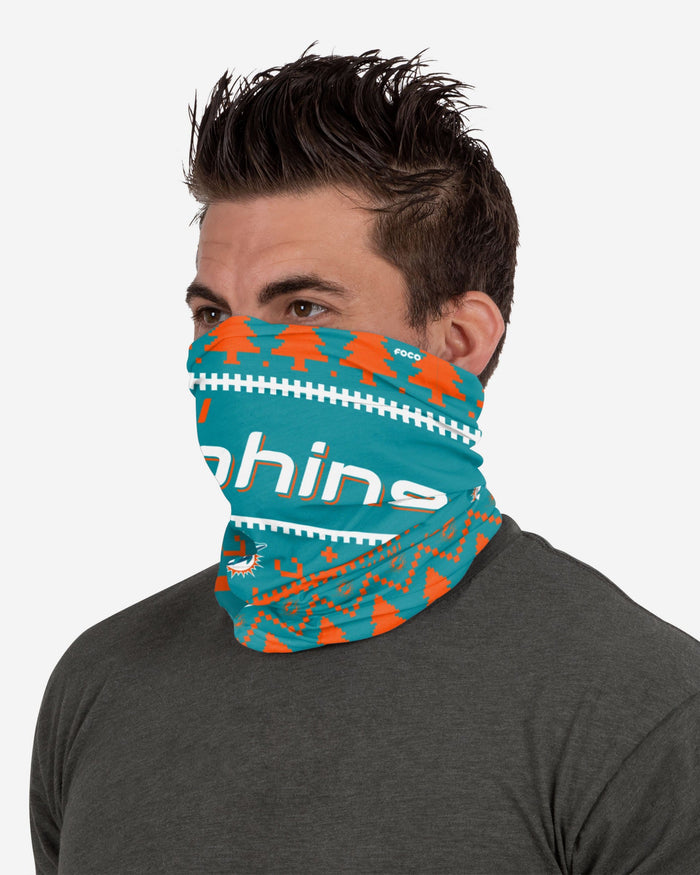 Miami Dolphins Wordmark Holiday Gaiter Scarf FOCO - FOCO.com