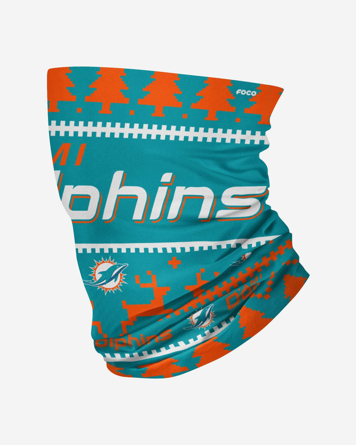 Miami Dolphins Wordmark Holiday Gaiter Scarf FOCO - FOCO.com