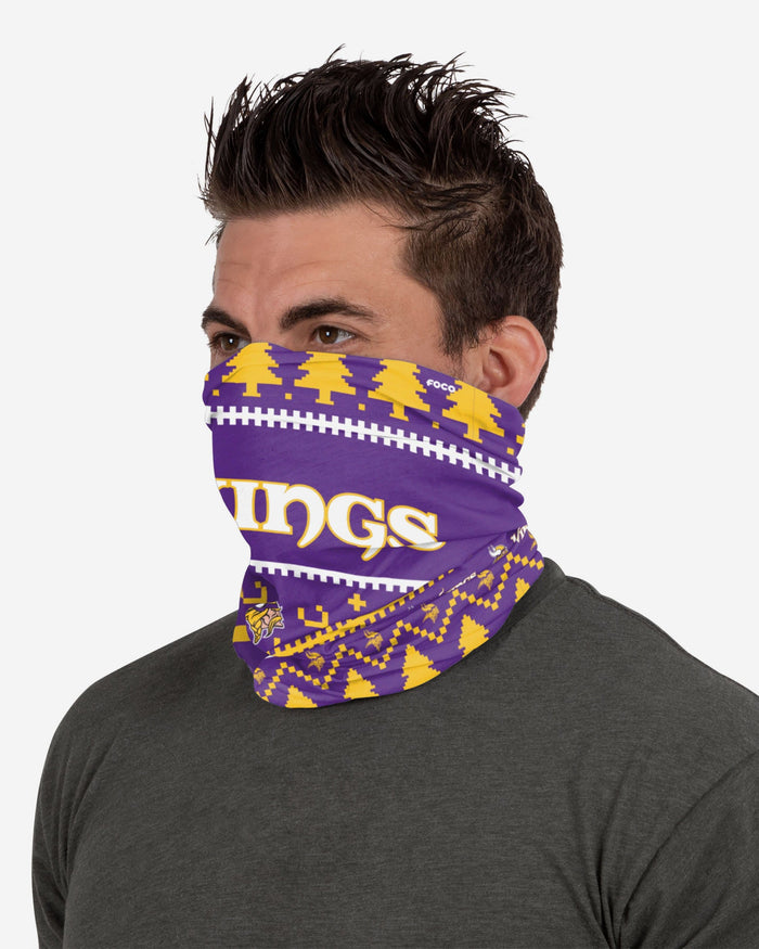 Minnesota Vikings Wordmark Holiday Gaiter Scarf FOCO - FOCO.com