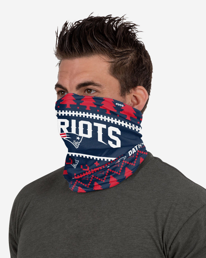 New England Patriots Wordmark Holiday Gaiter Scarf FOCO - FOCO.com