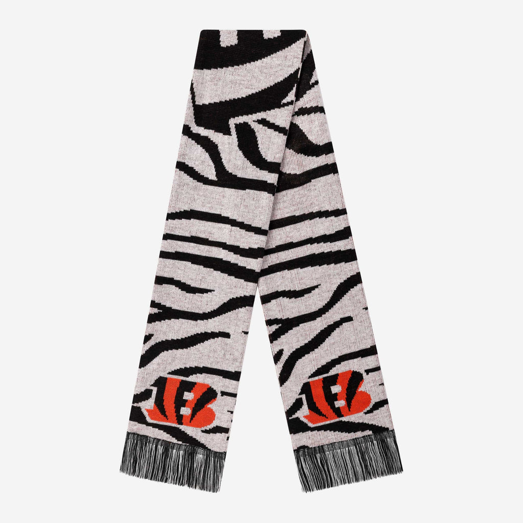 Cincinnati Bengals White Stripe Knit Scarf FOCO - FOCO.com
