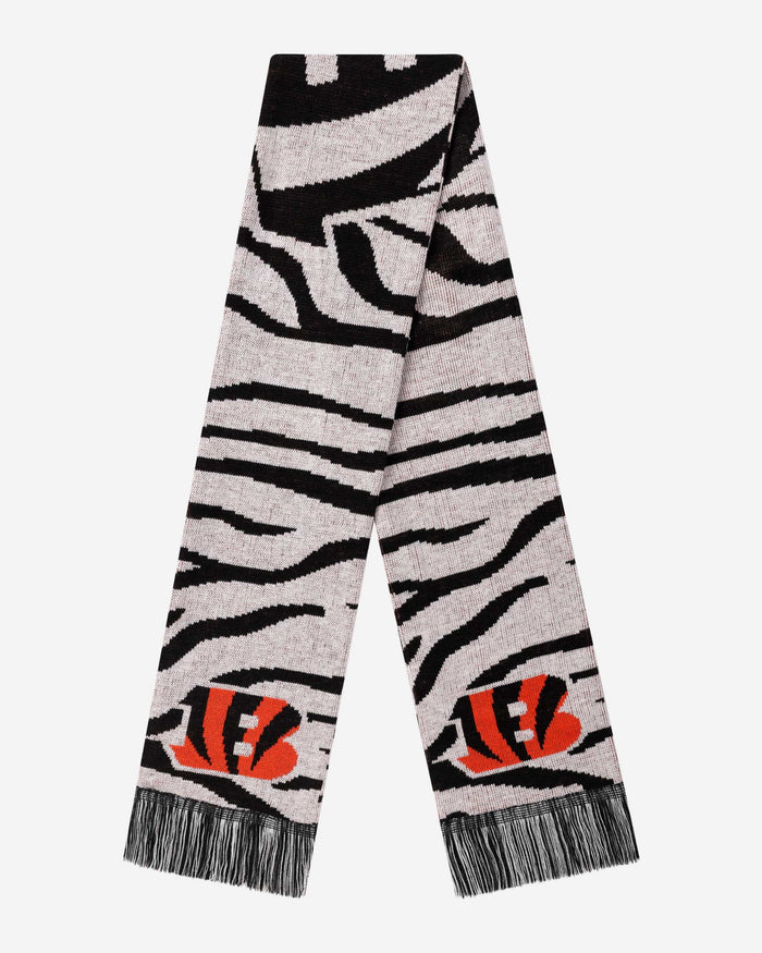 Cincinnati Bengals White Stripe Knit Scarf FOCO - FOCO.com