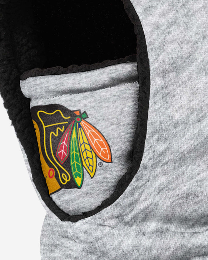 Chicago Blackhawks Heather Grey Big Logo Hooded Gaiter FOCO - FOCO.com