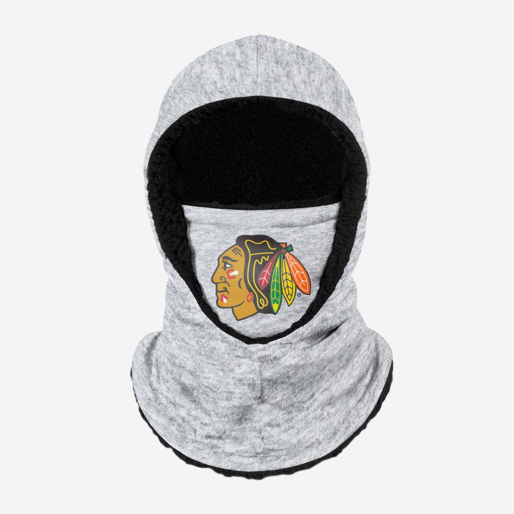 Chicago Blackhawks Heather Grey Big Logo Hooded Gaiter FOCO - FOCO.com