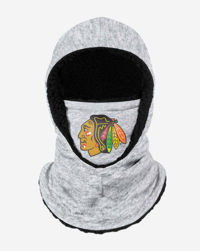 Chicago Blackhawks Heather Grey Big Logo Hooded Gaiter FOCO - FOCO.com