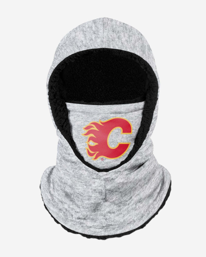 Calgary Flames Heather Grey Big Logo Hooded Gaiter FOCO - FOCO.com