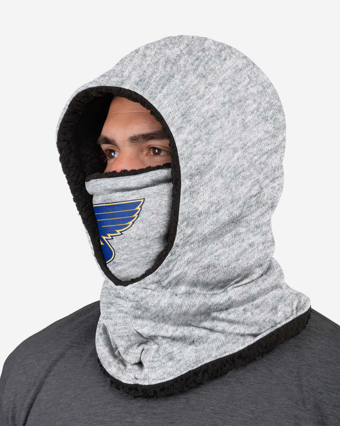 St Louis Blues Heather Grey Big Logo Hooded Gaiter FOCO - FOCO.com