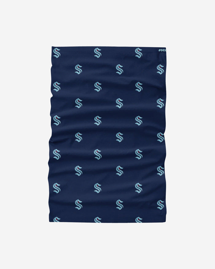 Seattle Kraken Mini Print Logo Gaiter Scarf FOCO - FOCO.com