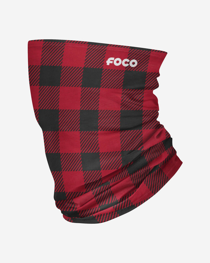 Red Plaid Polyfleece Gaiter Scarf FOCO - FOCO.com