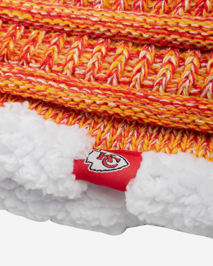 Kansas City Chiefs Womens Color Wave Chunky Beanie & Gaiter Scarf Set FOCO - FOCO.com