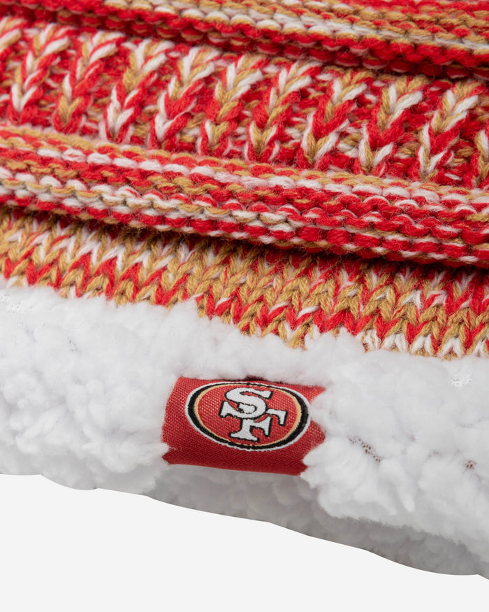 San Francisco 49ers Womens Color Wave Chunky Beanie & Gaiter Scarf Set FOCO - FOCO.com