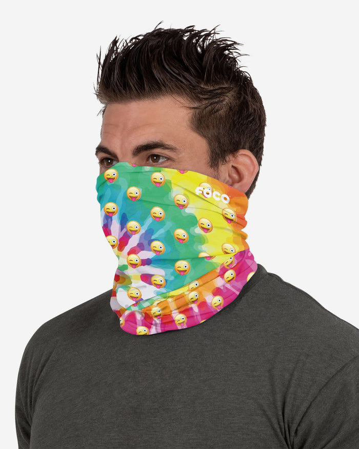 Tie-Dye Silly Face Brushed Polyester Gaiter Scarf FOCO - FOCO.com