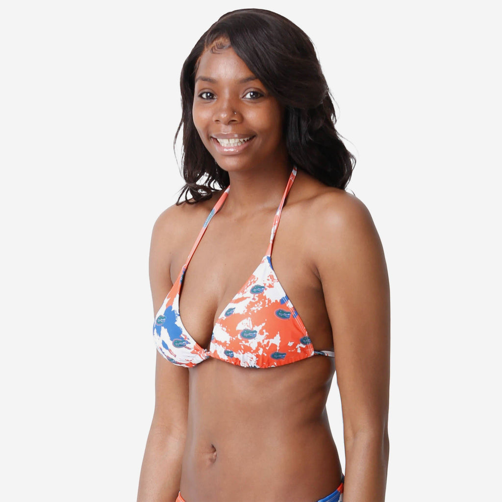 Florida Gators Womens Paint Splash Bikini Top FOCO S - FOCO.com