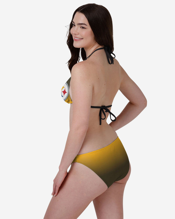 Pittsburgh Steelers Womens Gradient Big Logo Bikini Bottom FOCO - FOCO.com